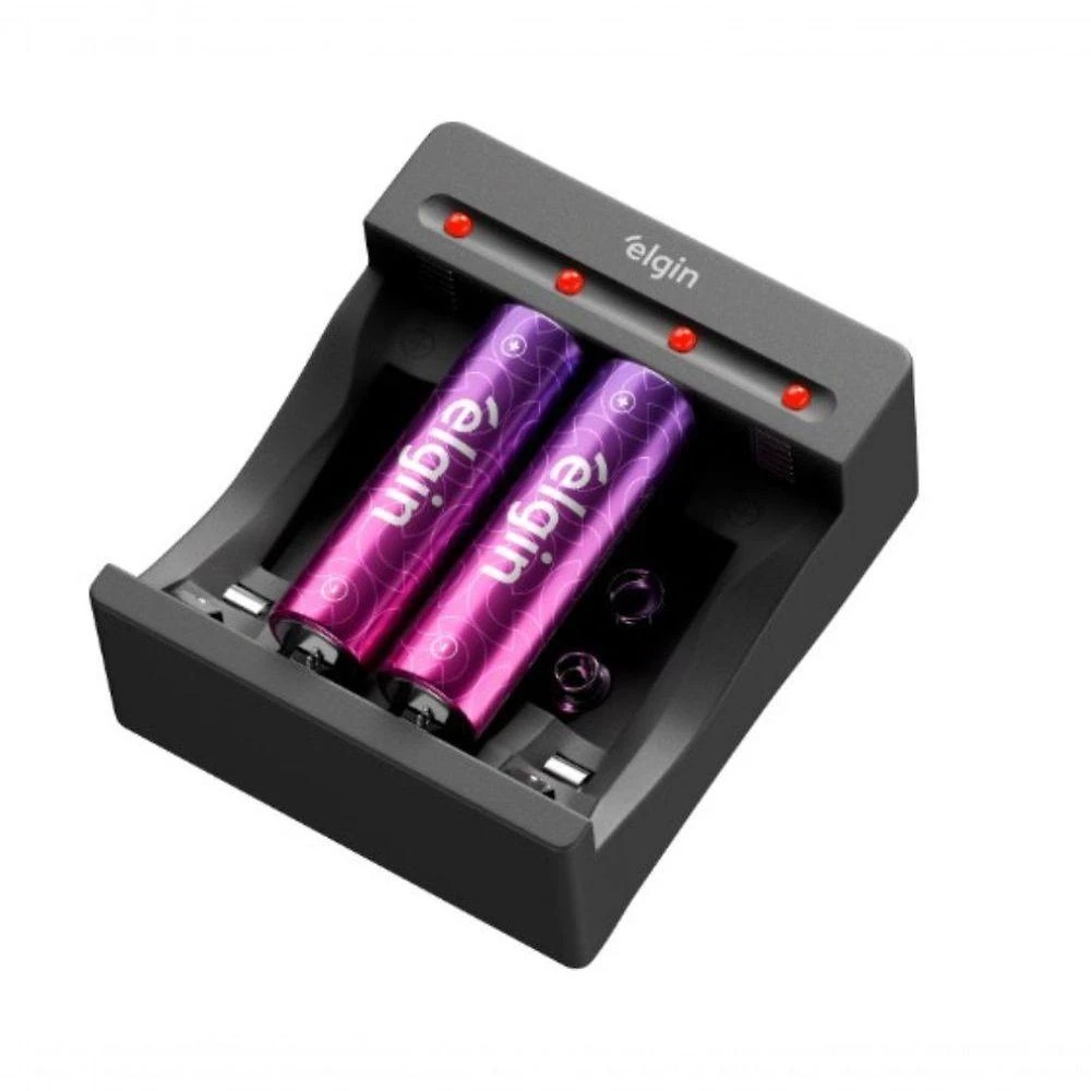Carregador de Pilhas e Bateria Elgin Scusb Aa Aaa 9v Usb com Cabo Micro Usb e 2 Unidades Aa