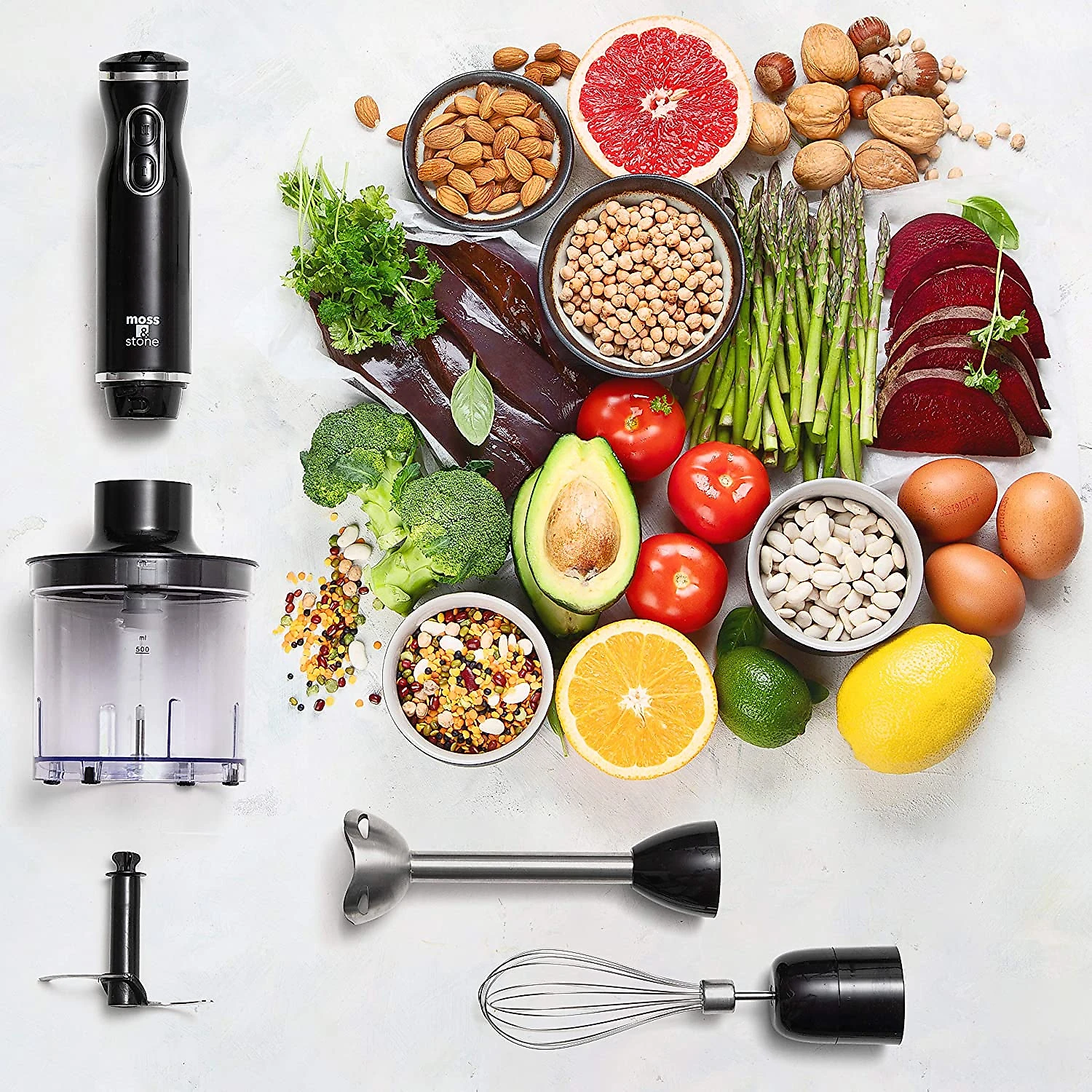 Moss Mixer Multifuncional com Cabo Ergonômico Aço Inoxidável 30 0W110V Preto