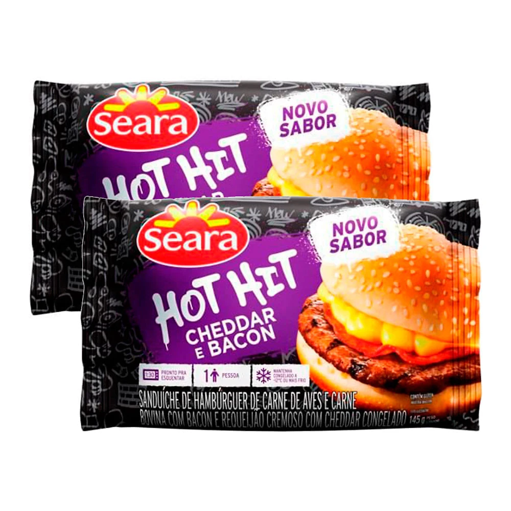Kit 2 Hot Hit Seara Cheddar e Bacon 145g