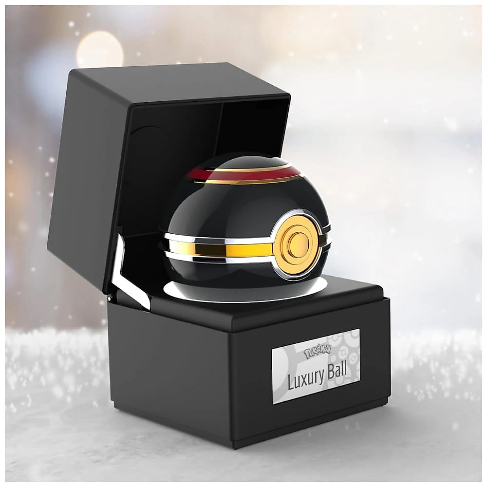 Poké Bola Luxury Ball The Wand Company metal eletrônica sensor proximidade luz multicolor base expositora numerada - Réplica original licenciada