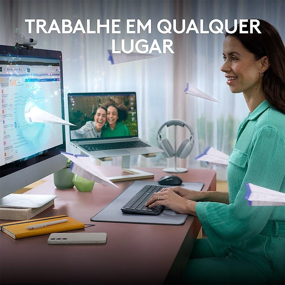 Teclado sem fio Logitech Signature Slim K950 Com Conexão Bluetooth ou Receptor USB Logi Bolt Incluso e Layout US INTL, Grafite - 920-012433