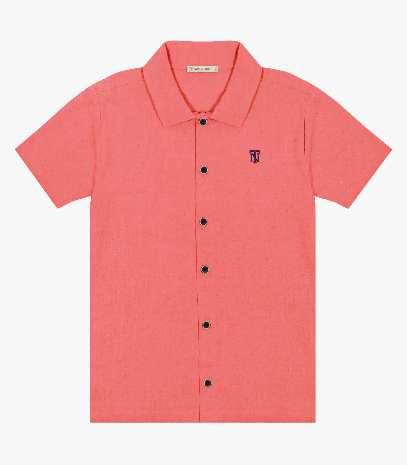 Camisa Infantil Masculina Em Linho Trick Nick Rosa