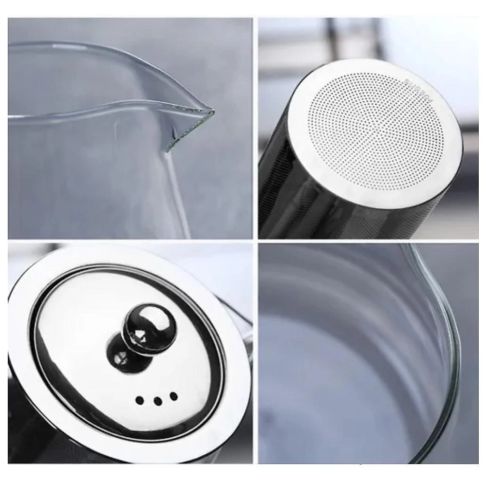 Chaleira Bule Luxo Transparente com Infusor em Inox para Chá e Café 0,5L