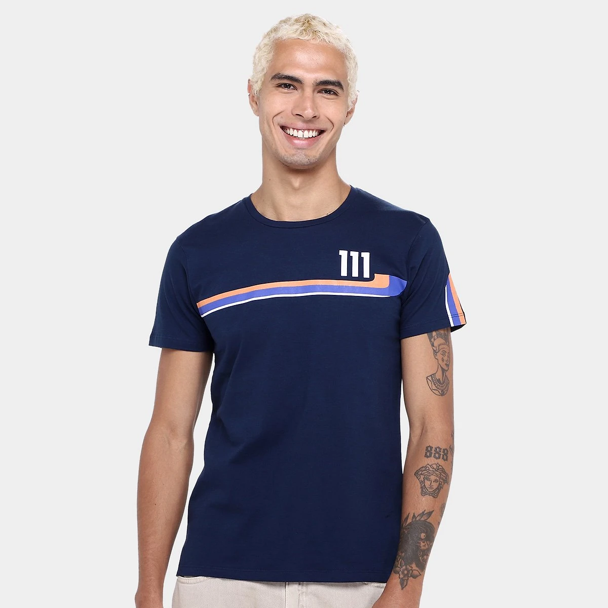 Miniatura Camiseta RB111 Rubens Barrichello Round Masculina Marinho - G