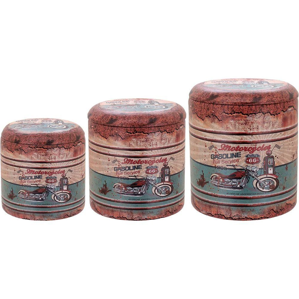 Jogo 3 Peças Banqueta Banco Gardem Jardim Mdf Colorido