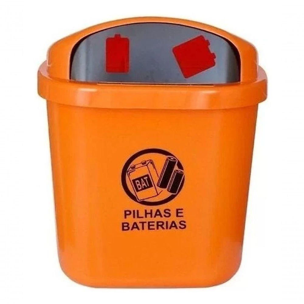 Cesto para Coleta Seletiva ST3 40L Individual sem Poste com Fechadura e Apagador de Cigarros Preto
