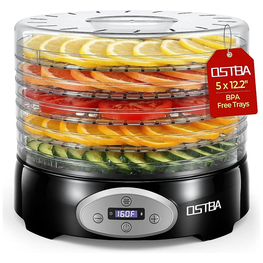 Desidratador de Alimentos OSTBA 5 Bandejas BPA-Free Temperatura Ajustável 95-160°F 420W 120V