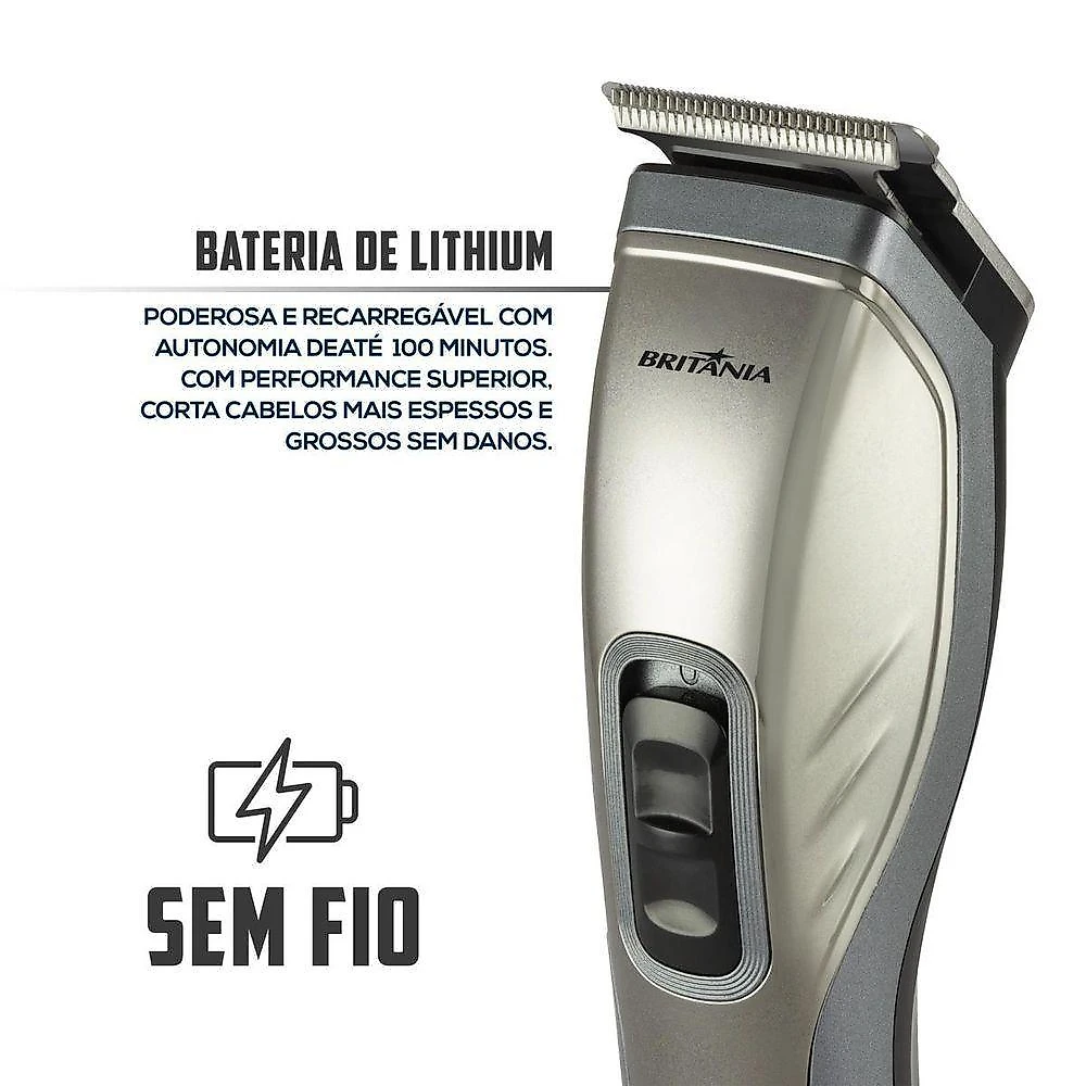 Cortador De Cabelos Britânia BCR20SG Sem Fio Bivolt