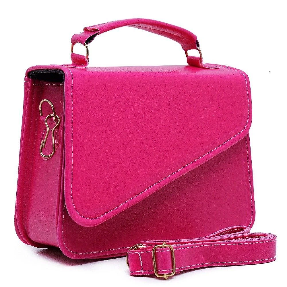 Bolsa Feminina Clutch OEM Lolita em Couro Ecológico 14x17x6 cm Pink para Público Feminino