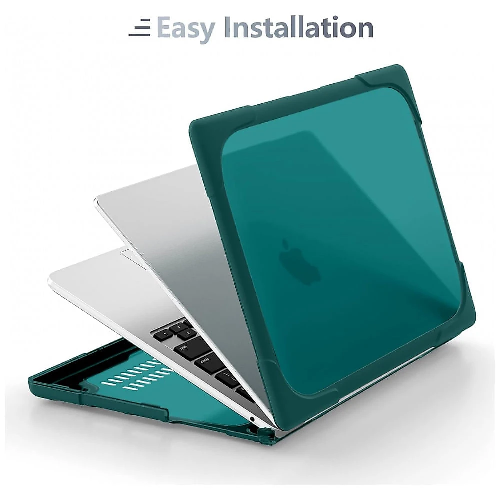 Capa Rígida Batianda para MacBook Pro 13" – Modelos A2338, A2251, A2289 com Suporte Dobrável, Tampa de Teclado e Película de Tela – Azul Petróleo