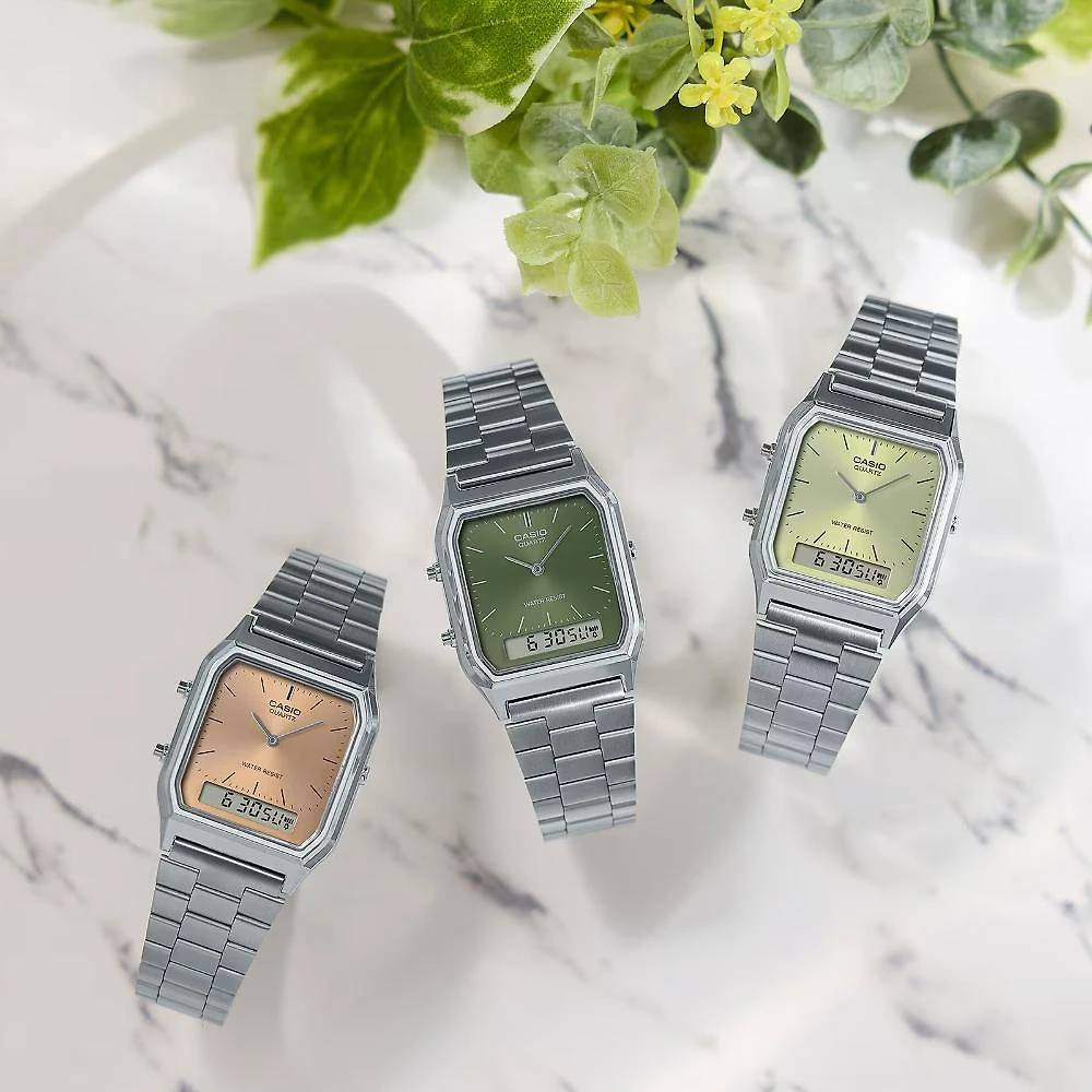 Miniatura Relógio Casio Vintage AQ-230A-3AMQYDF Prata
