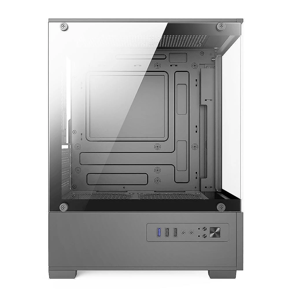 Gabinete Gamer Bluecase BG-055 HIT PRO, Mid tower, Micro ATX e Mini ITX, 3XFAN Rainbow, Frente e lateral em vidro, Cinza - BG-055GBX