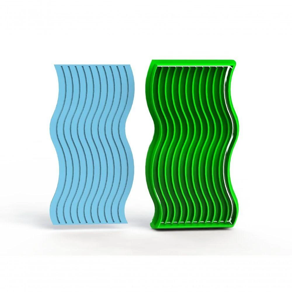 Cortador Arco Moldura Onda Ondular Modular Plástico PLA 9CM Transparente 1 Unidade HB Formas