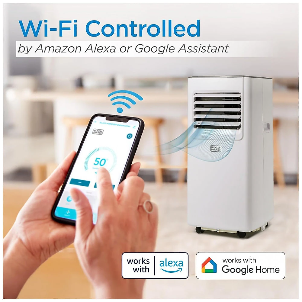 Ar-condicionado Portátil BLACK+DECKER 8.000 BTU, 5.100 BTU SACC, com Controle Remoto Wifi, Ar Condicionado de 31 polegadas, Ventilador Desumidificador Ar-condicionado Portátil BLACK+DECKER 8.000 BTU, 5.100 BTU SACC, com Controle Remoto Wifi, Ar Condicionado de 31 polegadas