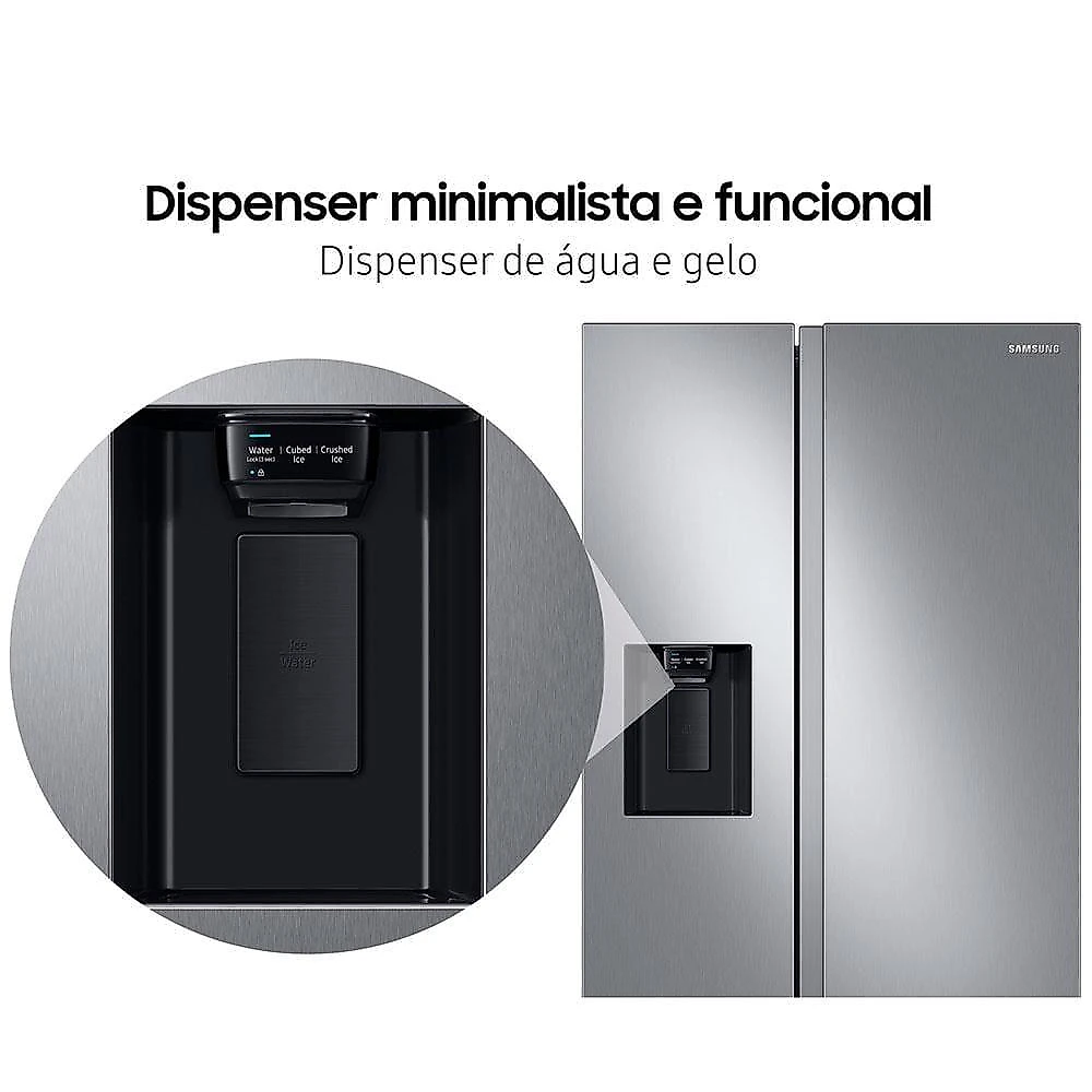 Geladeira samsung side by side digital inverter rs60t5200s9 frost free com all around cooling e spacemax inox look – 602 l 110