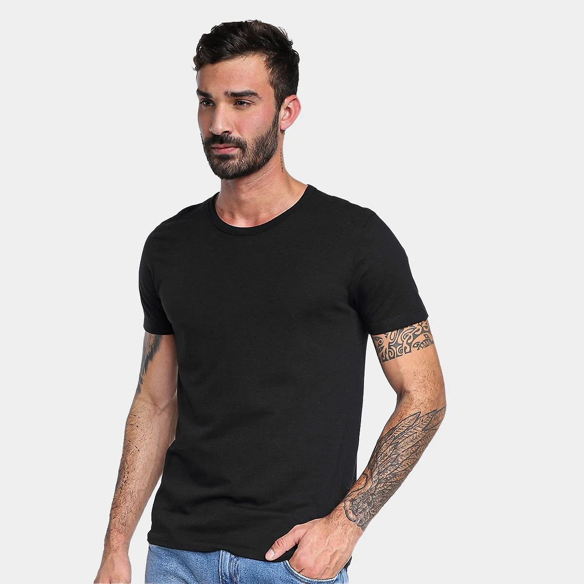 Miniatura Kit Camisetas Hering Básicas Com 3 Peças Masculinas Preto - G