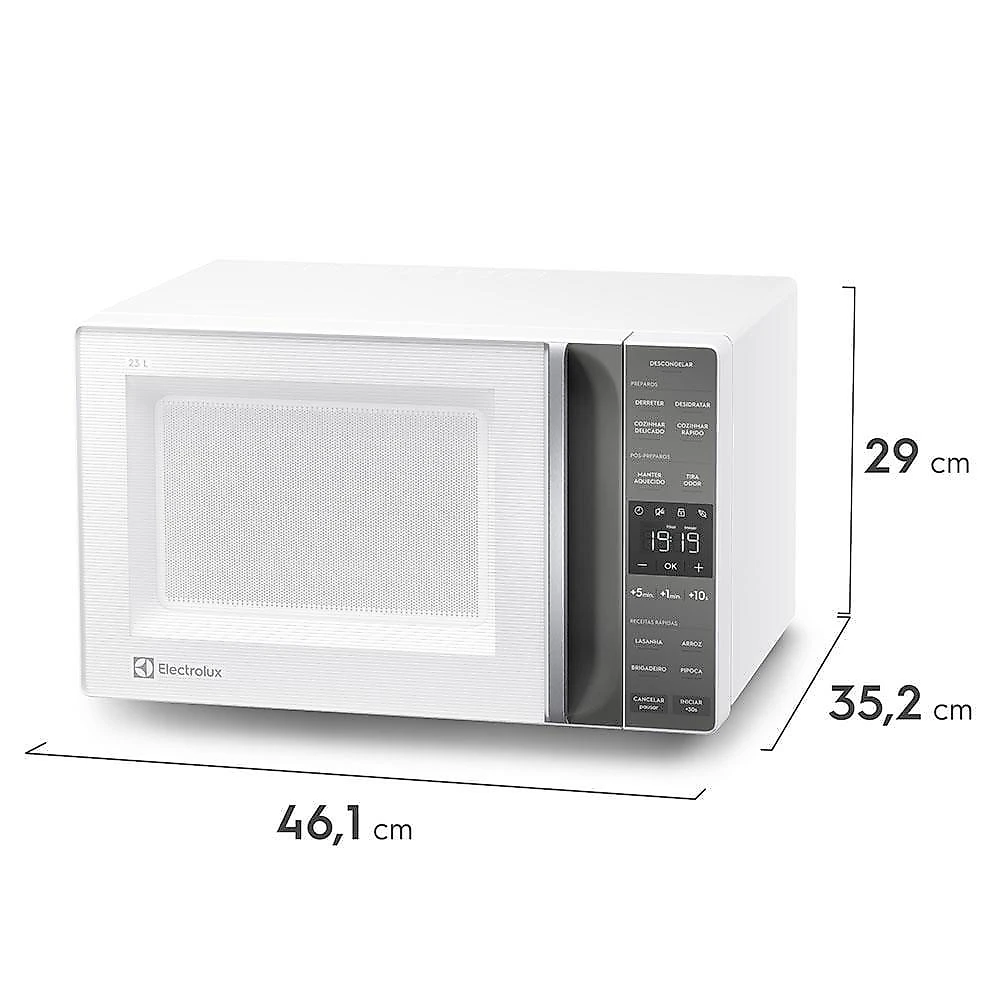 Micro-ondas electrolux efficient me23b função manter aquecido desidratar branco 23l 110