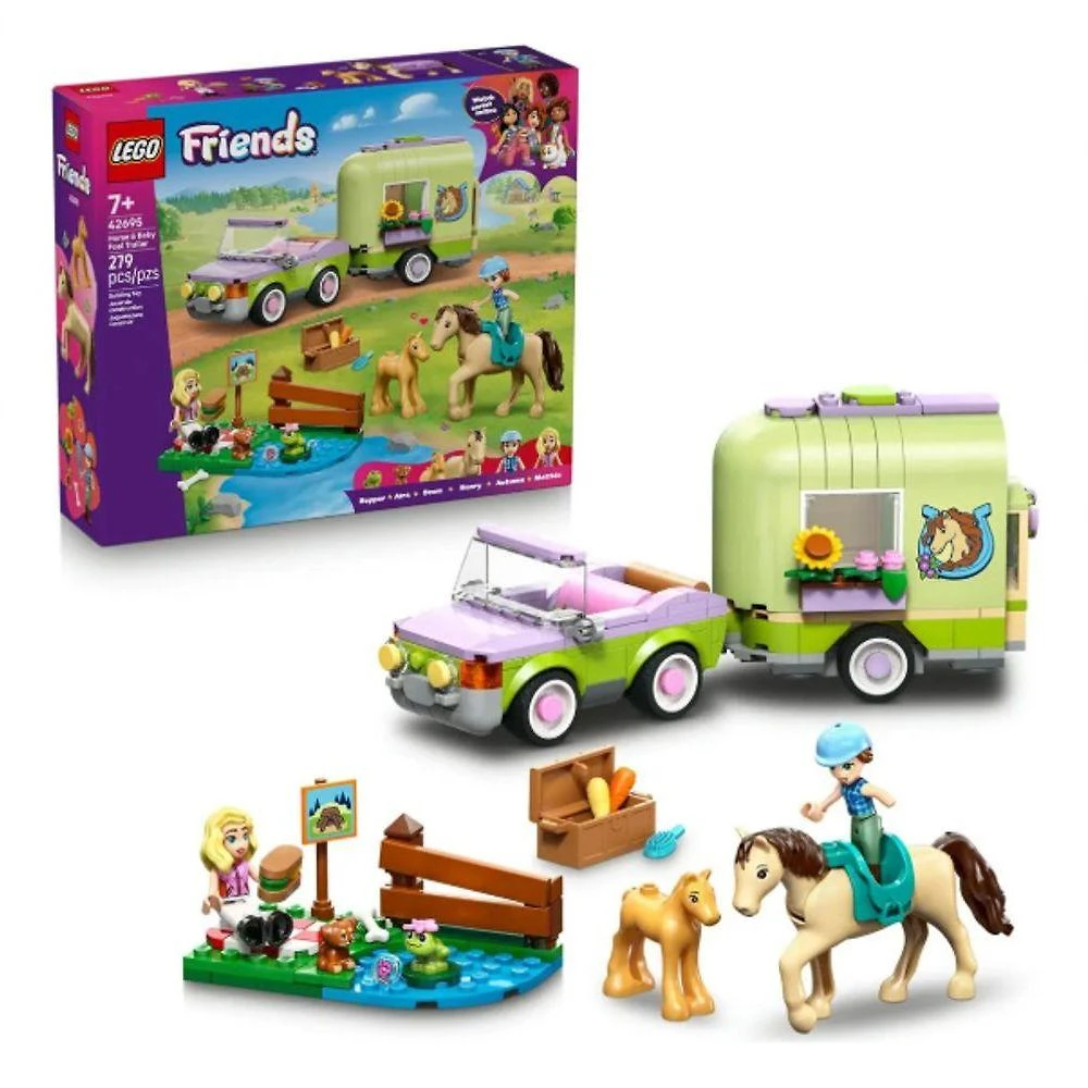 Trailer para Cavalos e Potros 42695 com Figuras Branco Lego 279PEÇAS