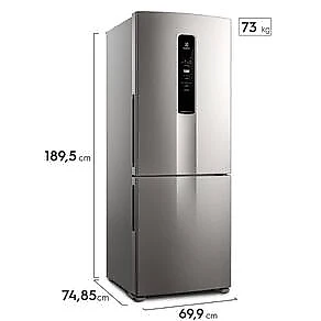 Geladeira Electrolux IB7S Frost Free Inverse Efficient AutoSense Look 490L Inox 110V