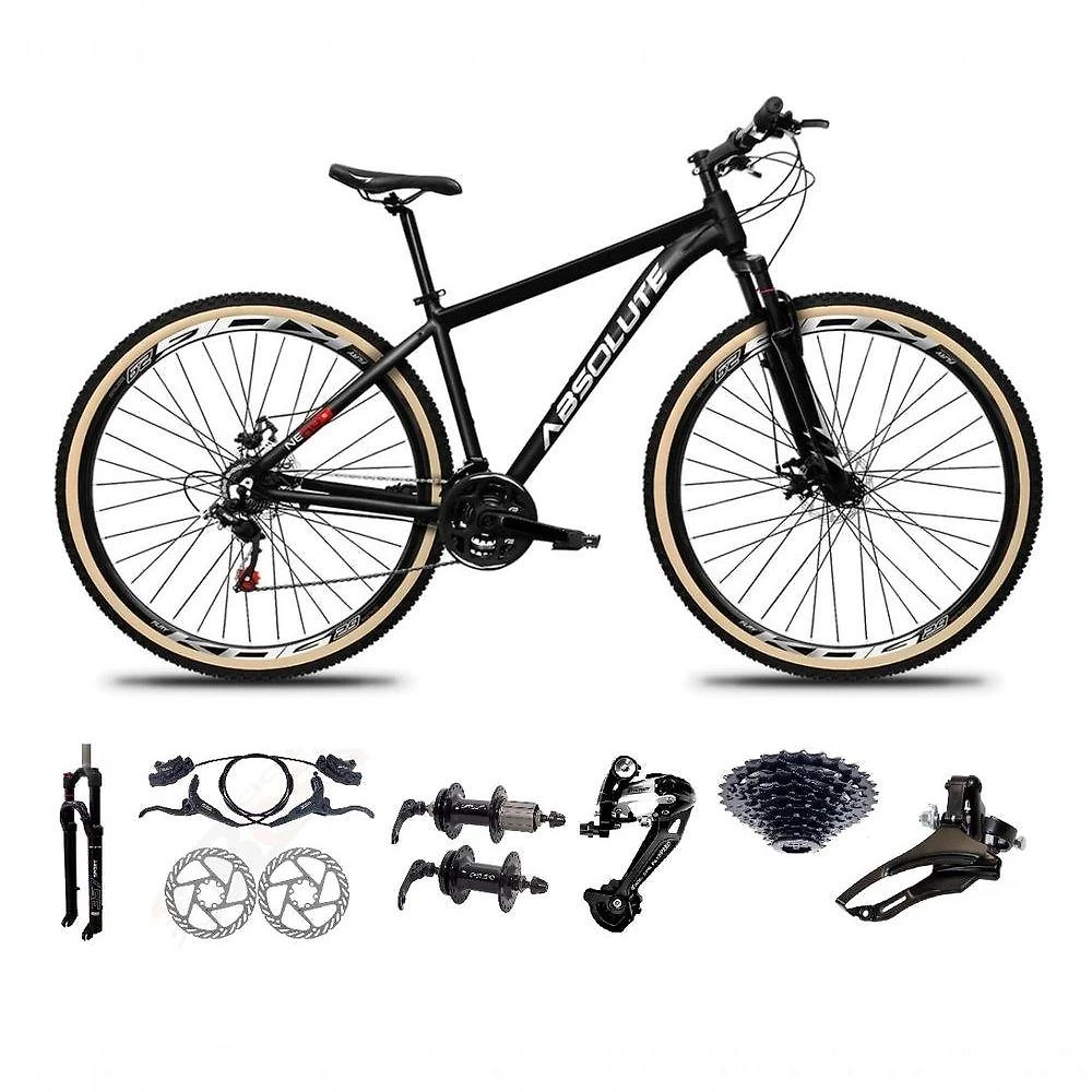 Bicicleta Aro 29 Absolute Nero 5 Freio Hidráulico K7 27v Alumínio Garfo Com Trava Mtb preto Tam: 21