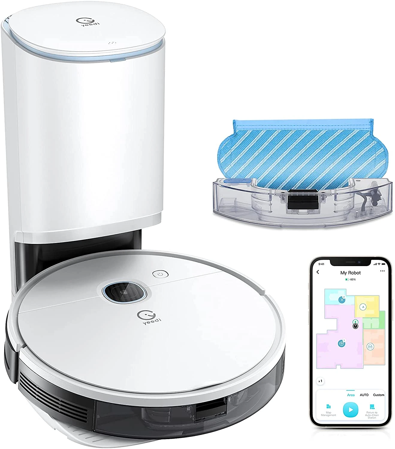 Yeedi Aspirador de Pó Robô com Conexão via APPWIFI Auto Ca