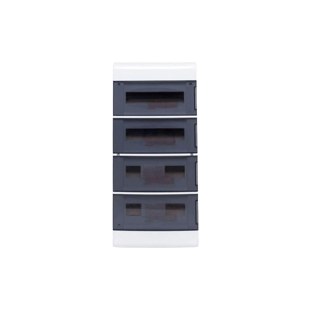 Quadro de Distribuição SCE48PT 48 Disjuntores Porta Fumê Abertura 180° Branco Steck 31CM
