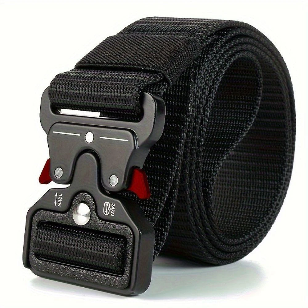Miniatura Cinto Tático Para Homens Estilo Esportivo Fivela De Liberação Rápida De Grau Militar Resistente Vermelho E Preto