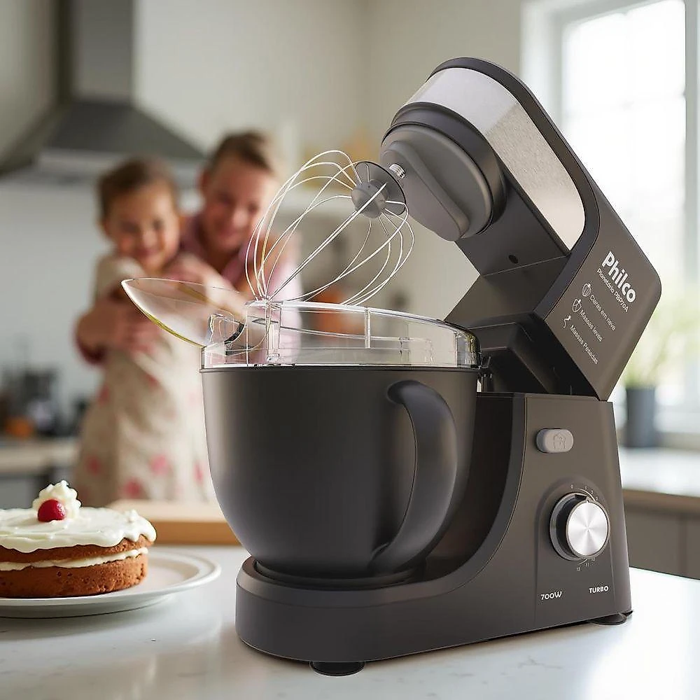 Batedeira Planetária Philco PBP70A 4,5L 700W 12 Velocidades Cinza 110V