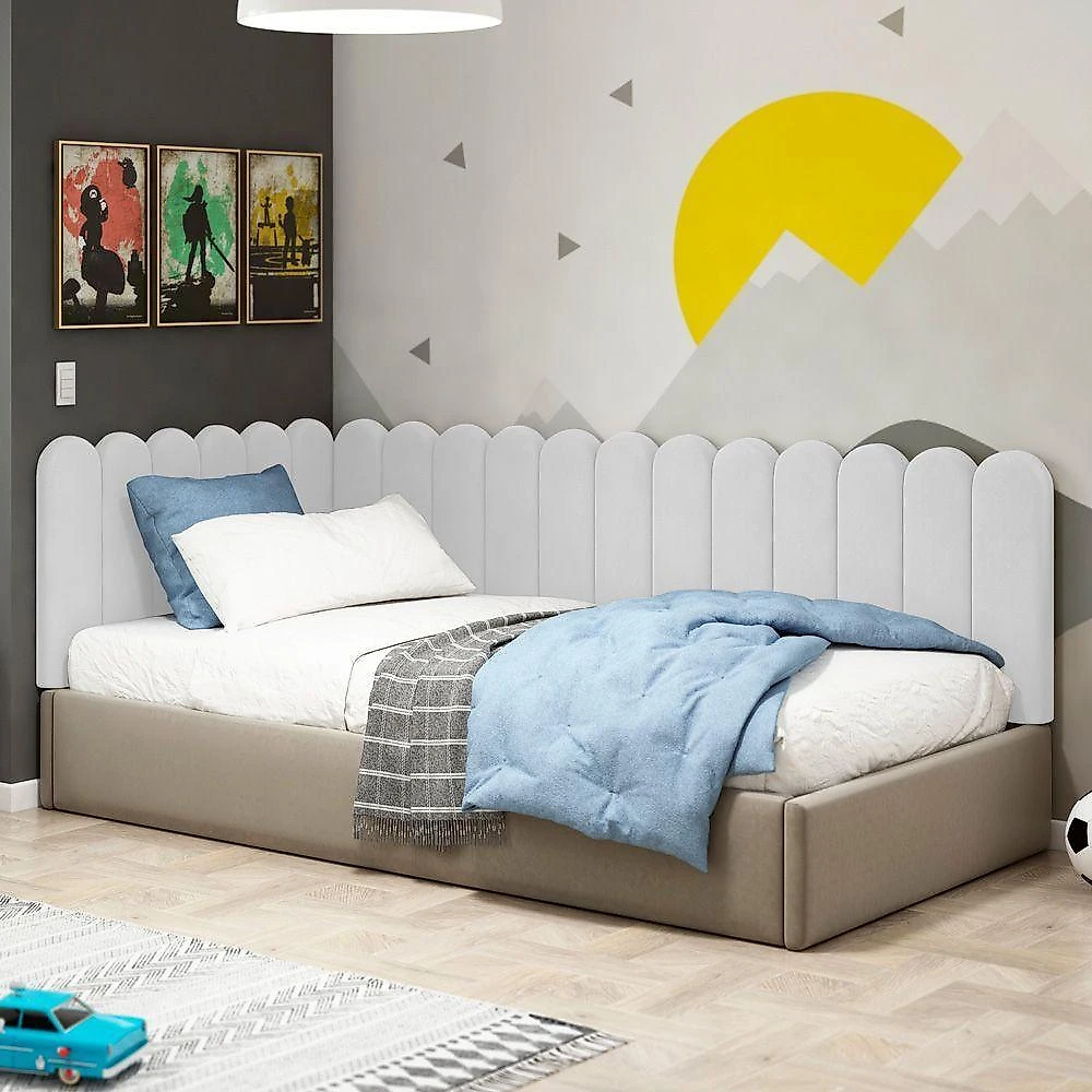 Painel Cabeceira Cama Box Casal Lana 140cm Sintético Branco - Desk Design