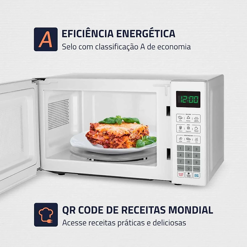 Micro-Ondas Mondial 1200W MO-01-21-W Branco - 110V