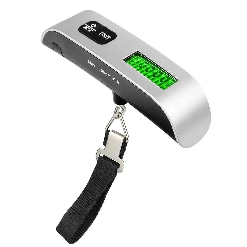 Balança Digital Portátil de Mão Pocket Até 50kg com Visor LCD Grande Prata