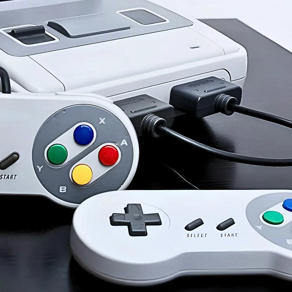 Miniatura Console Retrô Super Mini SFC com 821 Jogos Clássicos Inclusos com 2 Controles com Fio