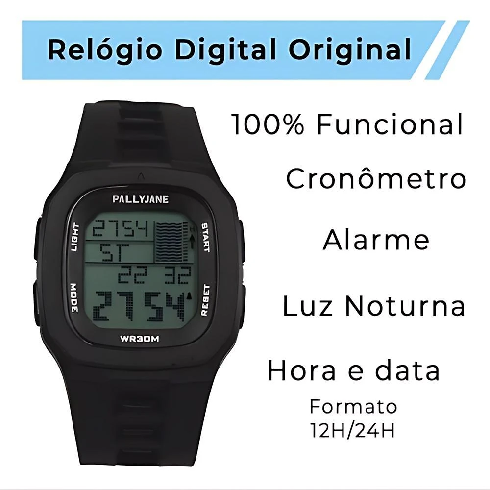 Miniatura Relógio Digital Prova Dagua Esportivo Surfista Surf Com Luz