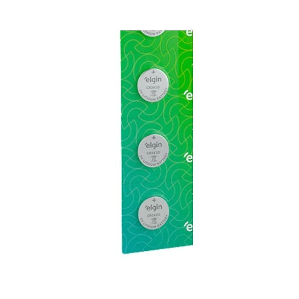 Bateria de Lítio Elgin CR2430 3V com 5 Unidades Alta Durabilidade Prata