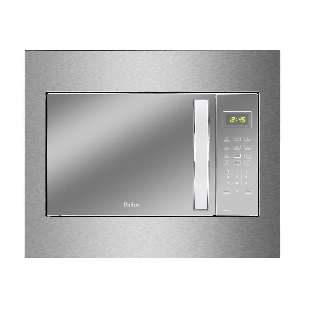 Micro-ondas de Embutir Philco 37 Litros Limpa Fácil 1400W Espelhado e Branco PMB37EB 110V