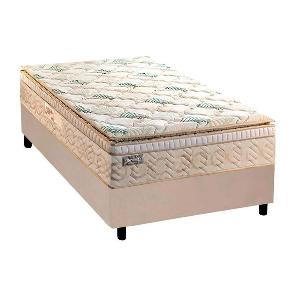 Conjunto Box Solteiro: Colchão Molas Paropas Ensacadas Eco Bamboo + Base Crc Suede Clean (88x188)