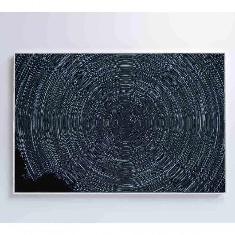 Quadro Abstrato Espiral Noturno 60x40 Cm Vidro Impresso