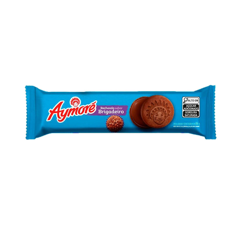 Biscoito Aymoré Recheio Brigadeiro 86g