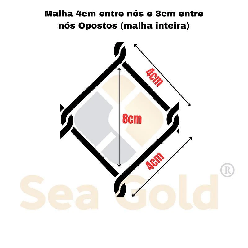 Miniatura Rede Pesca Malha 4 X 4Cm ( 40Mm ) Fio 0.30 50 Metros