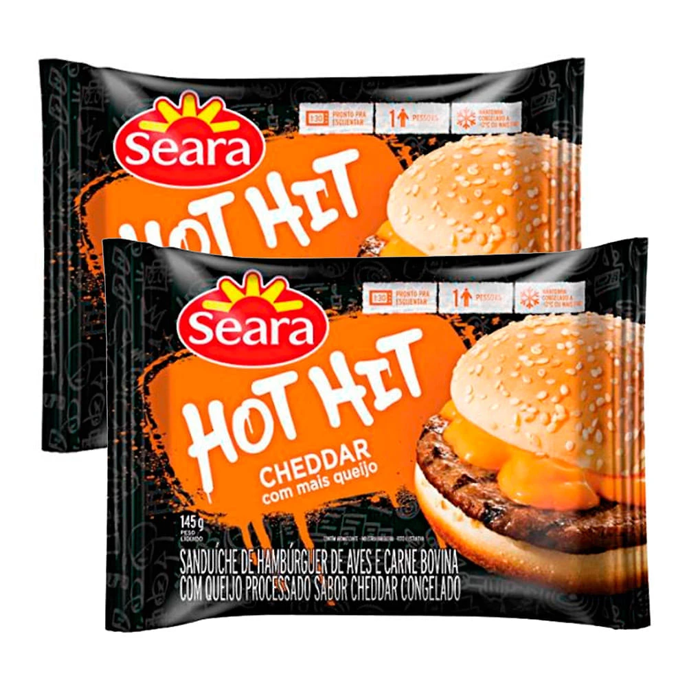 Kit 2 Hot Hit Seara Cheddar 145g