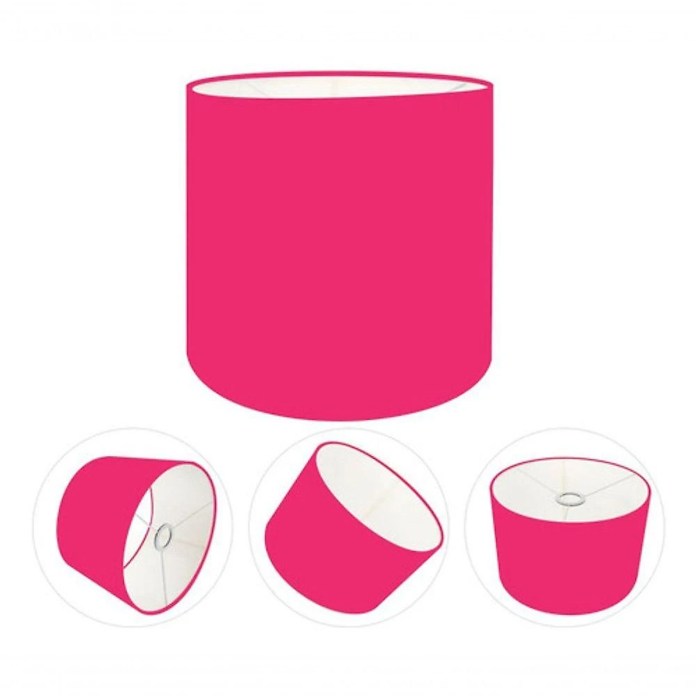 Cúpula Abajur Cilíndrica Cp-7008 ø20x25cm Rosa Pink