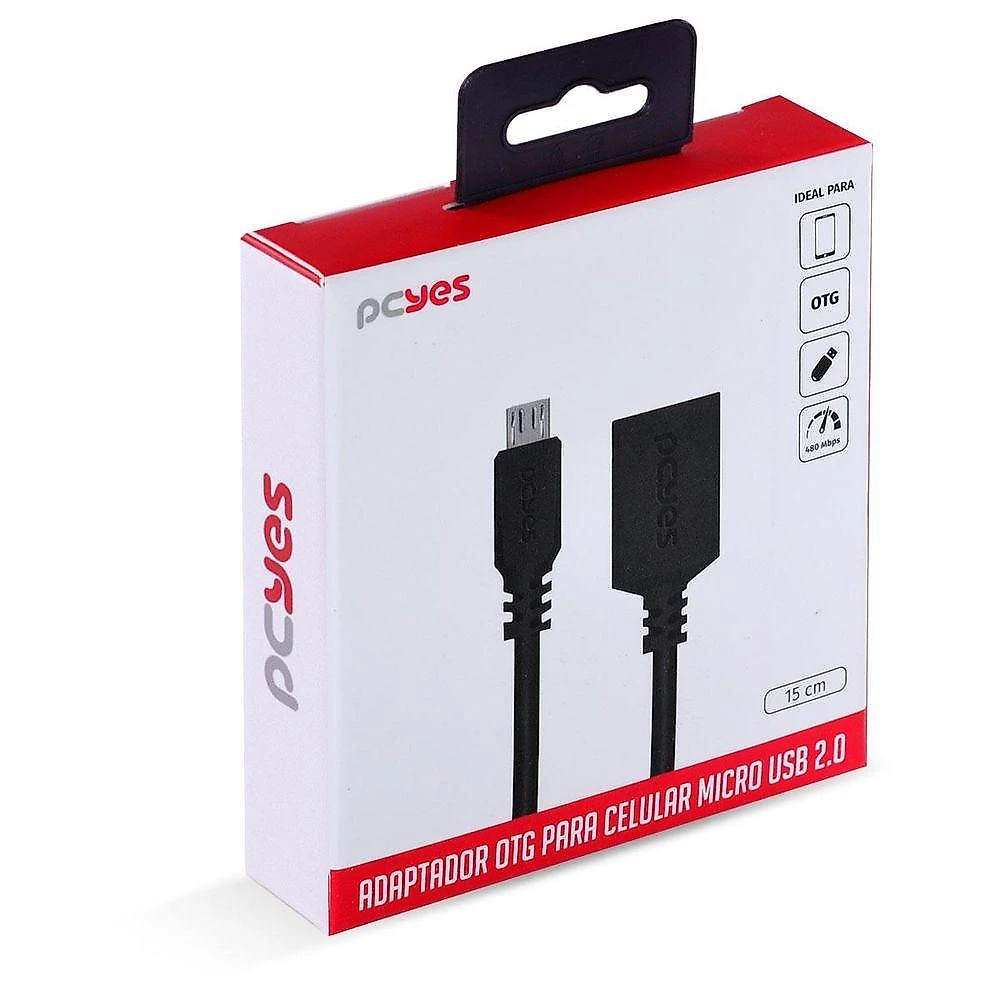 Adaptador Otg Micro Usb Para Usb 2.0 15cm Preto - Pamup-15