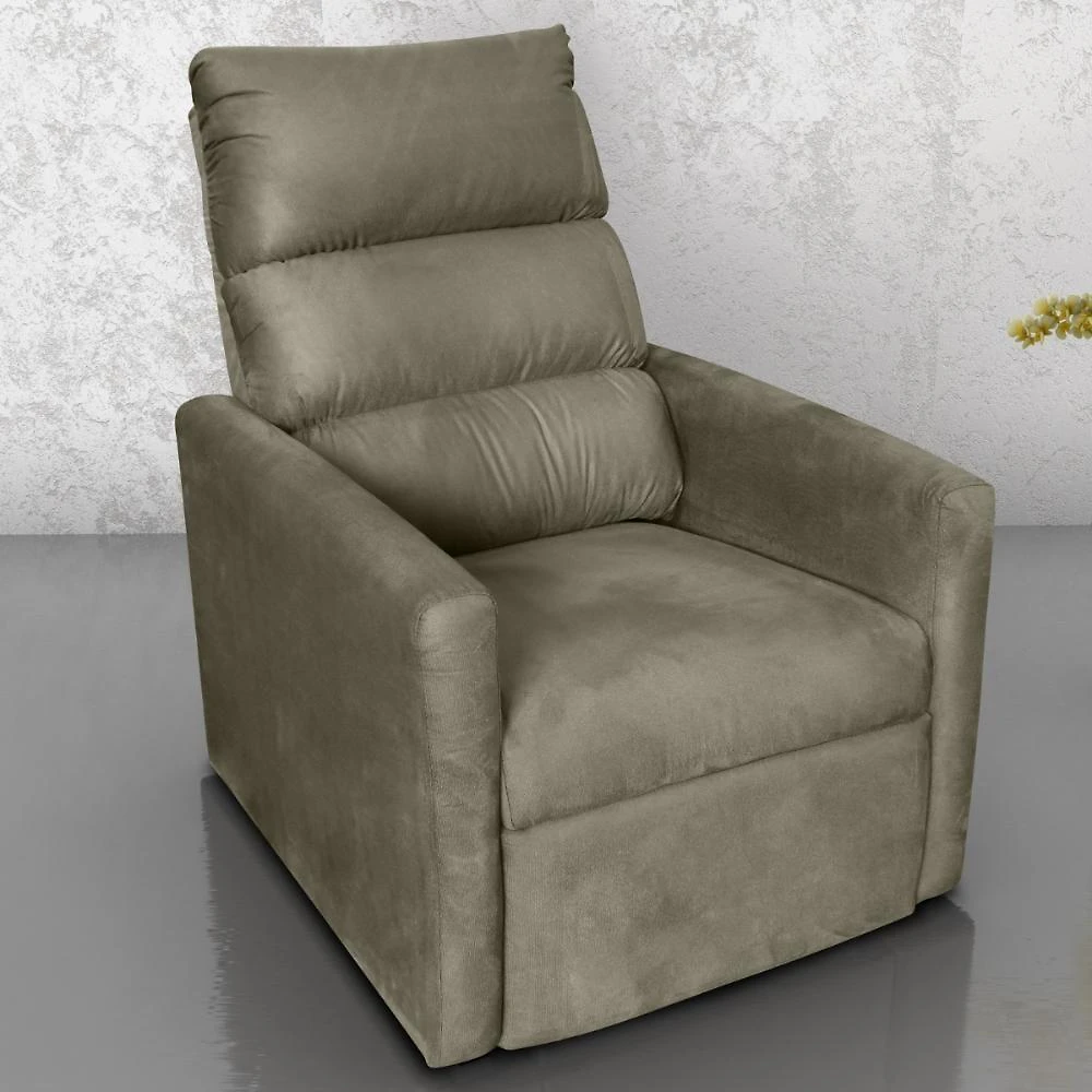 Poltrona Reclinável Do Papai Neiva Suede Cappuccino