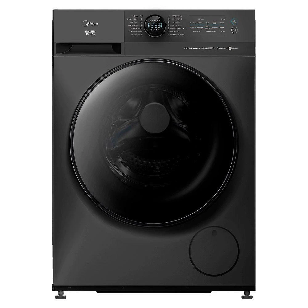 Lavadora de roupas lava e seca midea 11kg 220v titanium mf201d110wb/gk-02