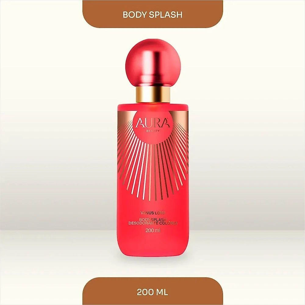 Body Splash Venus Love Feminino Eau de Toilette Doce 200ML Aura Beauty