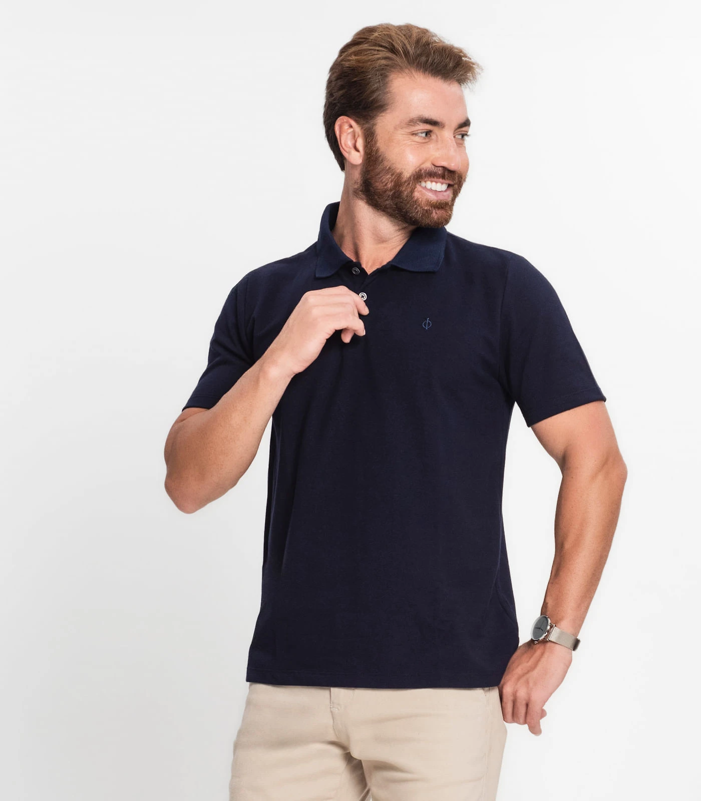 Camisa Polo Masculina Diametro Azul
