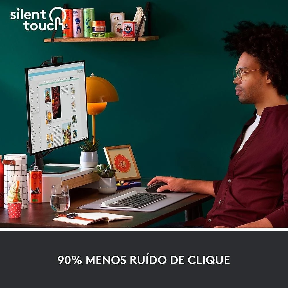 Mouse Sem Fio Logitech Signature M650, 2000 DPI, Compacto, 5 Botões, Silencioso, Bluetooth, USB, Grafite - 910-006250