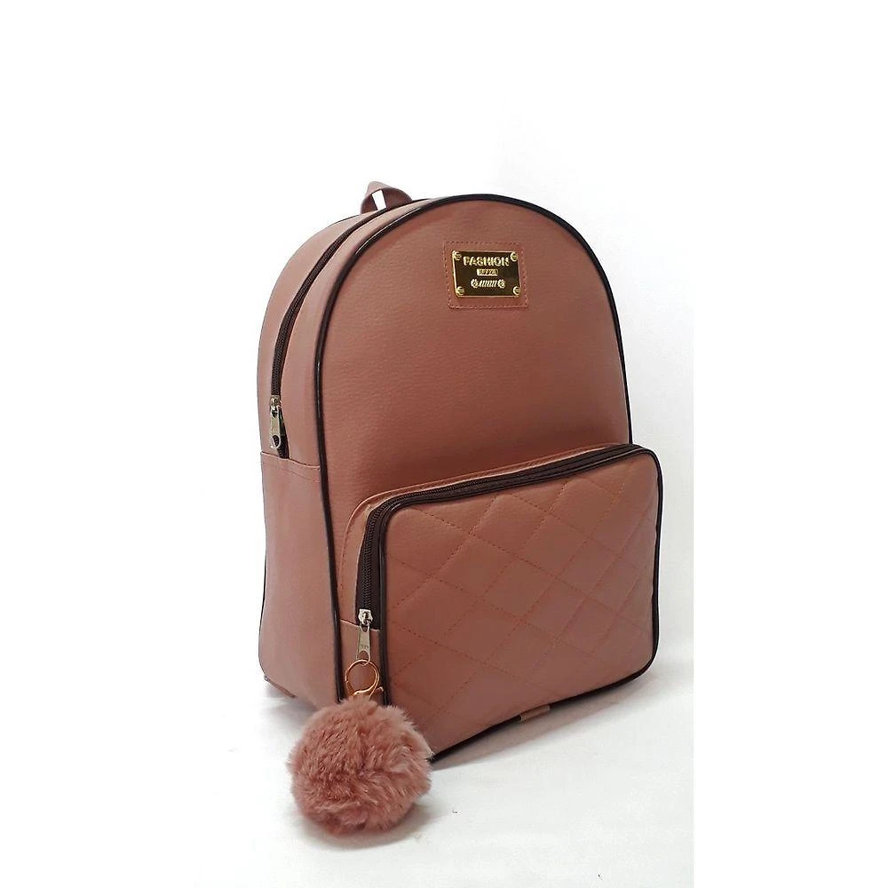 Bolsa Mochila Feminina OEM Bellus em Couro Ecológico 32X25X12CM Rose Adulto