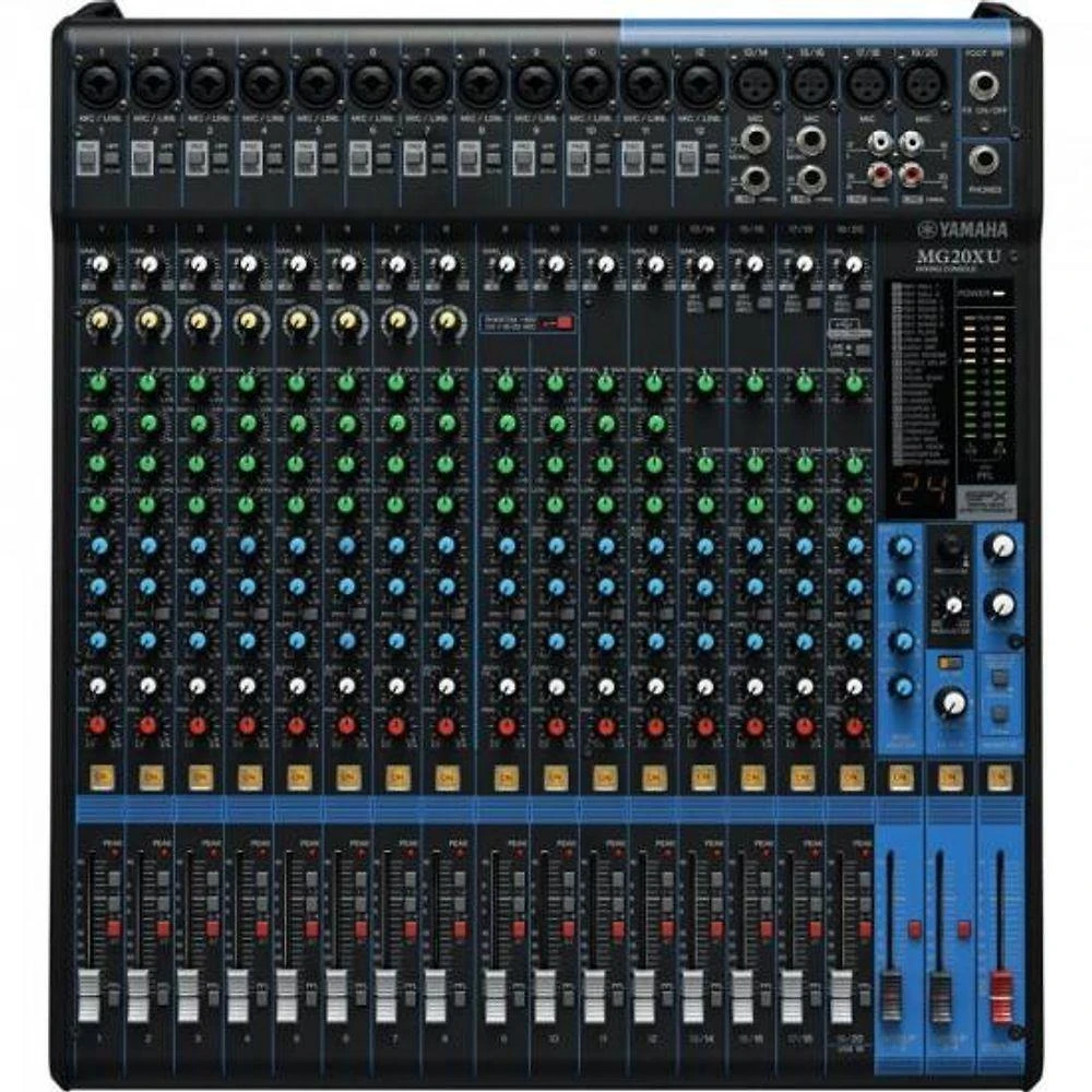 Mesa de Som Analógica MG20XU 20 Canais com Efeitos SPX Preta Yamaha