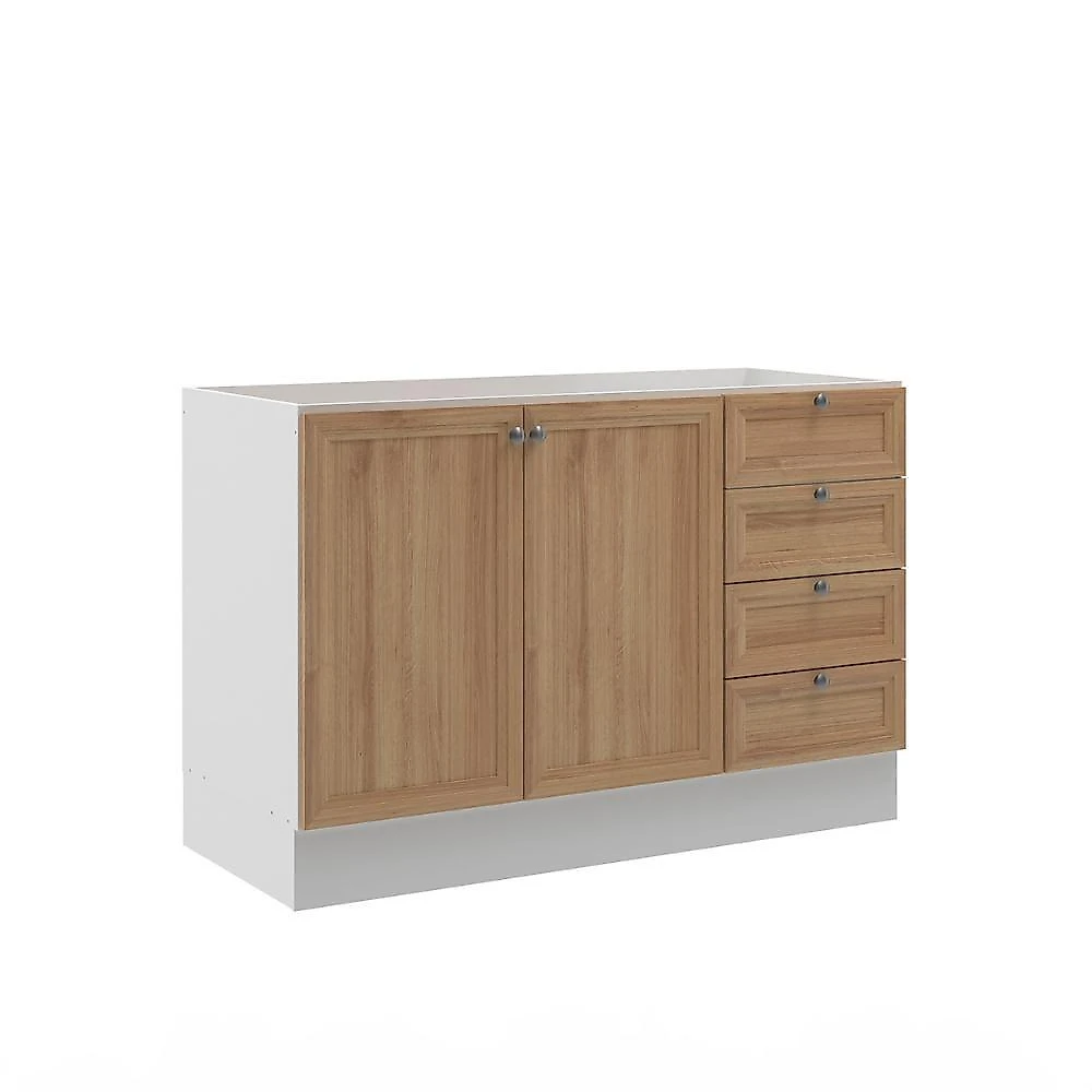 Armário de Cozinha Berlim B3 9 Portas 4 Gavetas MDF 280CM Amadeirado Ditália Móveis